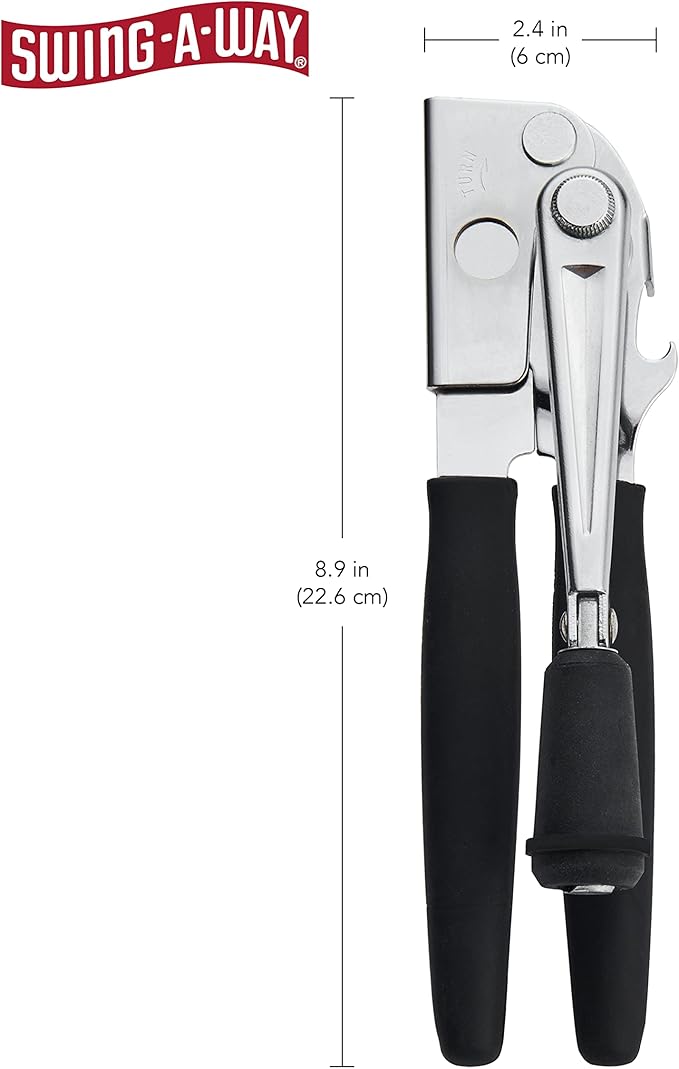 Swing-A-Way Easy-Crank Can Opener with Folding Crank Handle, Black, 3.50 x 4.50 x 10.50