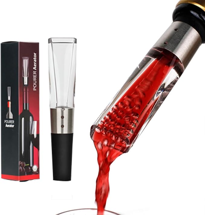 Wine Aerator & Wine Pourer Dual Function with Leak-Proof Design, Universal Fit, Instant Red Wine Flavor Enhancer, Wine Tool Gift for Wine Lovers