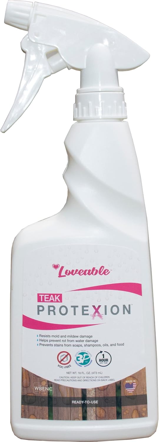 EcoDecors Loveable 24 oz Spray Bottle Teak Oil and Loveable Protection 16 oz Teak Sealer For Outdoor Furniture