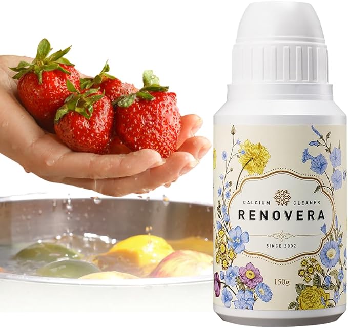 Fruit & Vegetable Wash | 1 Bottle Lasts 1 Year, Gentle Enough for Baby Food, Single Ingredient, Removes Residues, Calcium Helps Keep Produce Fresh 20x Longer