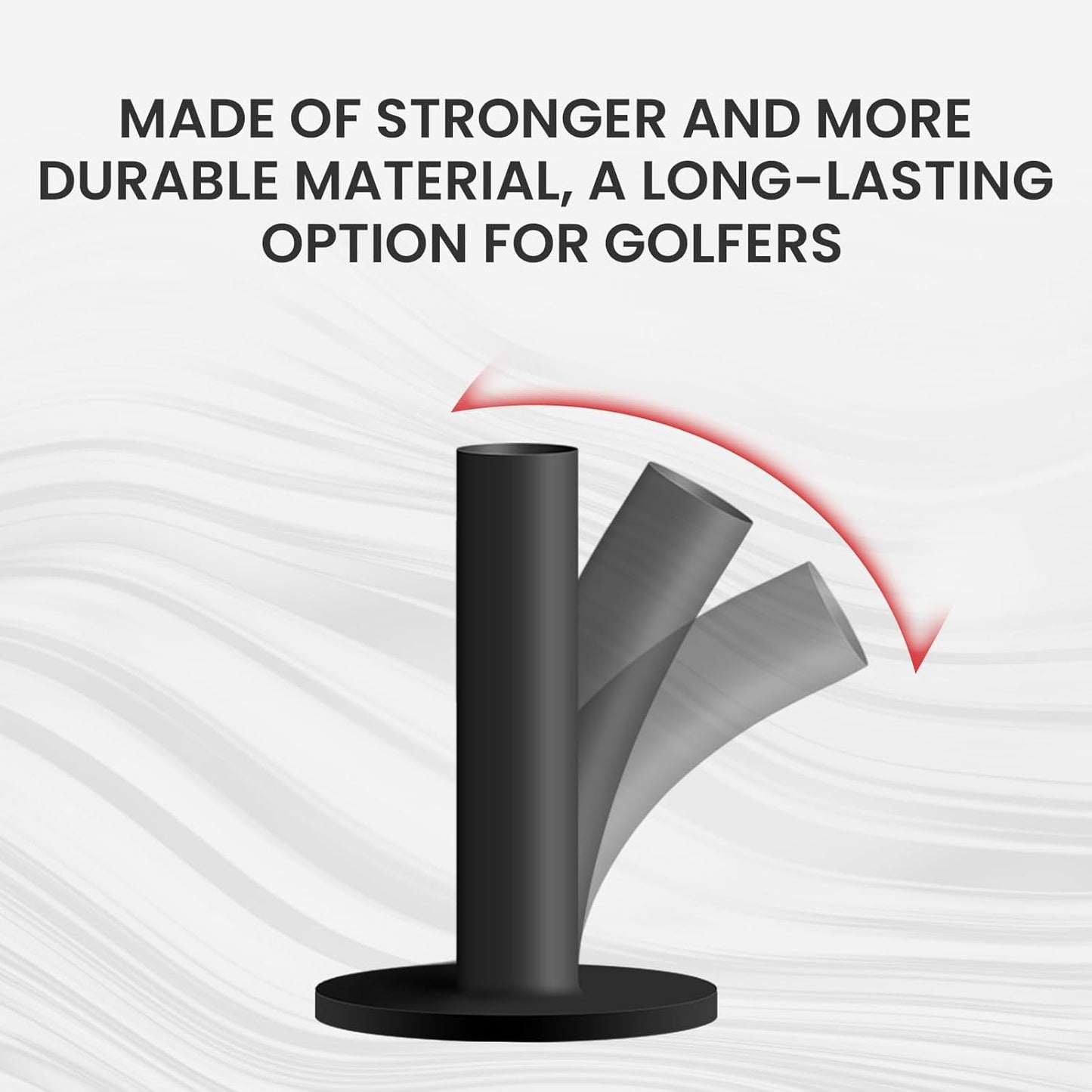 FINGER TEN Golf Rubber Tees Driving Range Value 3/4 Pack, Mixed or Same Size 1.5’’ 2.25’’ 2.75’’ 3’’ for Durable Practice Mat Holds Ball Well