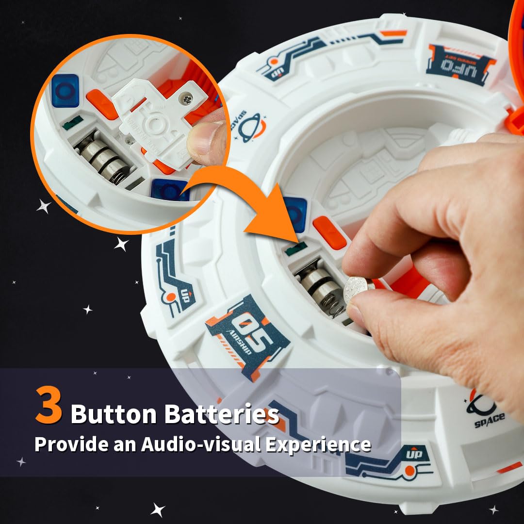 Wbzle UFO Toy Space Toy Playset with Alien and Astronaut, Spaceship Toys with Lights and Sound, Exploration Toy Set for Toddler Boys 3-5, Outer Space Birthday Gift