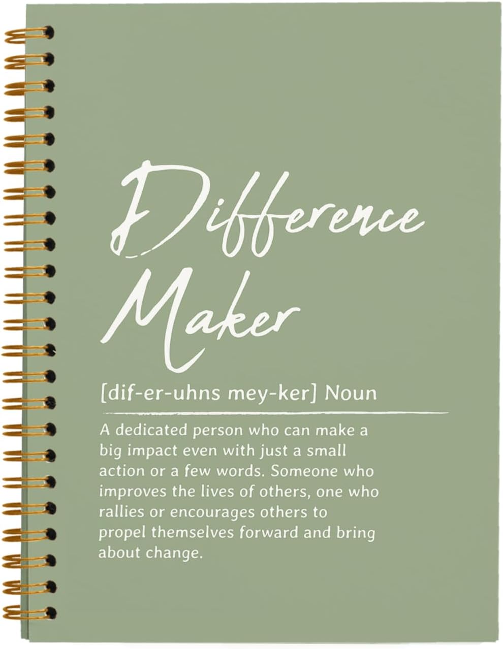 OXW Sage Green Notebooks for Work, Difference Maker Gift Meeting Notebook Journal for Writing, Employee Appreciation Gifts, Thank You Gifts for Women Men Leader Mentor Boss Manager, 5.5"x8.3"