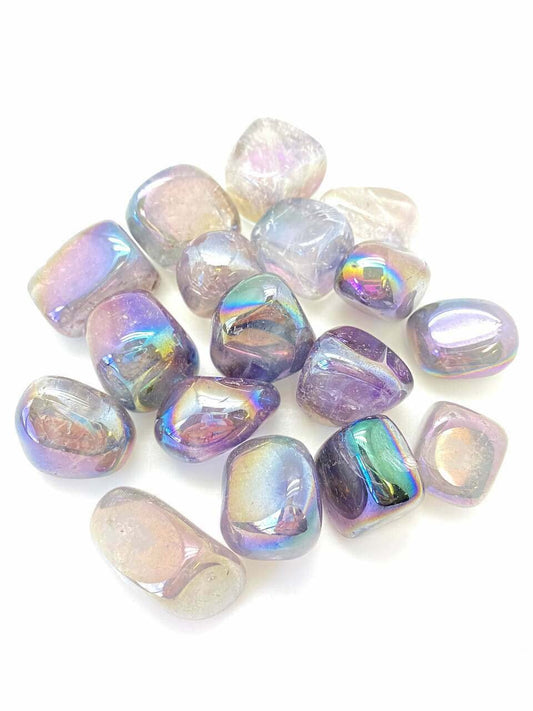 Pachamama Essentials Angel Aura Amethyst Tumbled - Healing Stone - Crystal Healing 15-25mm 1pc