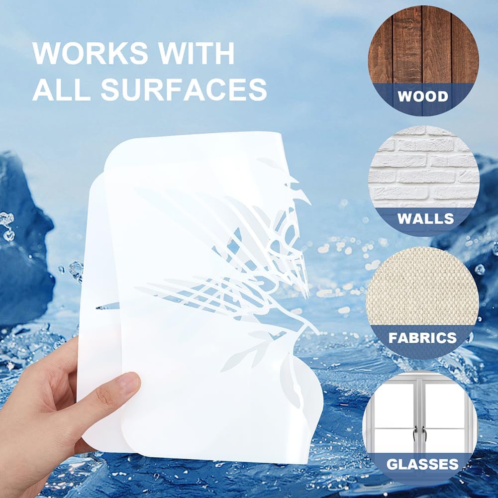 MAYJOYDIY 3pcs Layered Tree Stencil Template 11.811.8inch Large Natural Hierarchical Stencil Reusable Lush Branch Drawing Templates With Paint Brush for Furniture Home Decor DIY Crafts