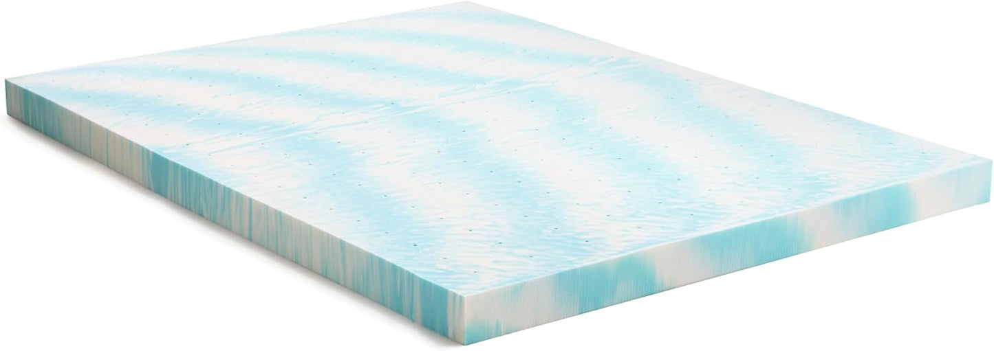 Linenspa 4 Inch Gel Swirl Memory Foam Mattress Topper – Cooling Gel Infused – Pressure Relieving Bed Topper - Mattress Pad – CertiPUR Certified - California King Size