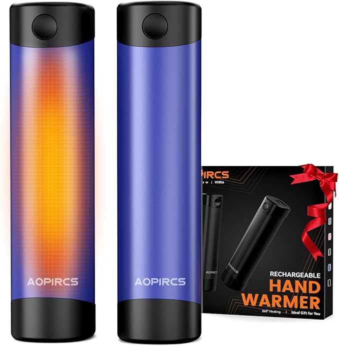 Rechargeable Hand Warmers - 2 Pack Electric Pocket Warmer, 360° Heating, 2X 5000mAh 18Hrs Long Last, 3 Settings - Camping Essentials, Hunting Gear, Christmas Stocking Stuffers, Gifts for Men, Women