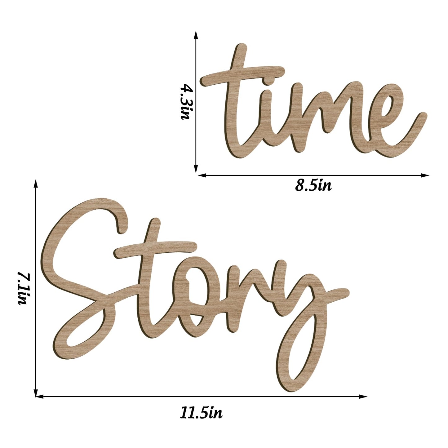 JarThenaAMCS Story Time Wooden Sign Story Telling Reading Corner Sign Rustic Nursery Wall Decor for Kids Bedroom Bookshelf Home Decor Birthday DIY Crafts Baby Gift