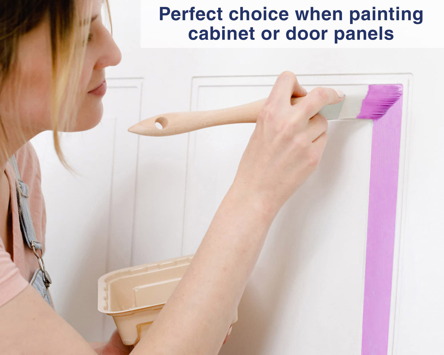 Zibra 5-Piece DIY Paint Brush Set with Detail and 2-inch Paint Brushes for Walls, Trim and Furniture, White