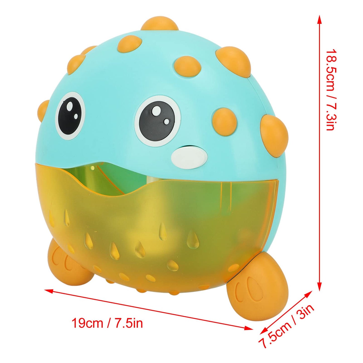 Pilipane Baby Bubble Machine Automatic Cute Music Kids Bubble Maker Toy with Suction Cup for Toddler Bath Time Plastic Electronic Components 19cm