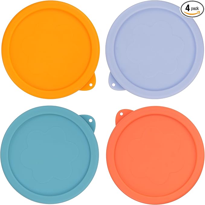 2 Cup Silicone Replacement Lids Storage Cover for Anchor Hocking Glass Bowls (Container not Included) 4 Pack Microwave, Dishwasher and Freezer Safe