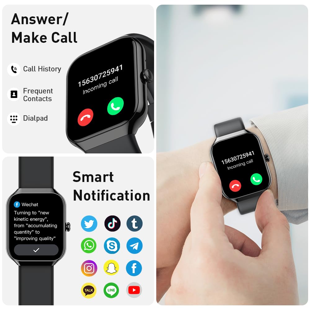 Smart Watch For Men Women(Answer/Make Call), 1.96 Hd Smartwatch, 2025 New Fitness Watch With 112+ Sport Modes, Heart Rate, Sleep