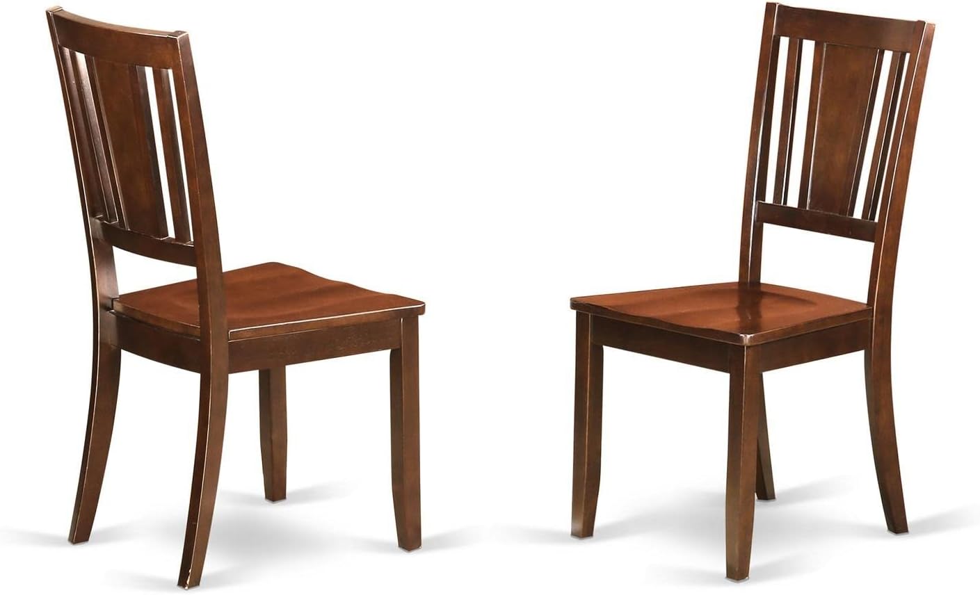 East West Furniture HLDU5-MAH-W 5 Piece Dining Set Includes a Round Dining Room Table with Pedestal and 4 Kitchen Chairs, 42x42 Inch, Mahogany