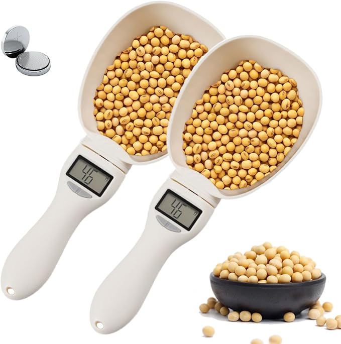 Digital Measuring Spoon, 2026 New Digital Food Measuring Scoop Scale 800g / 0.1g High Precision with LCD Screen, Household Weighing Scoop for Kitchen (2Pcs)