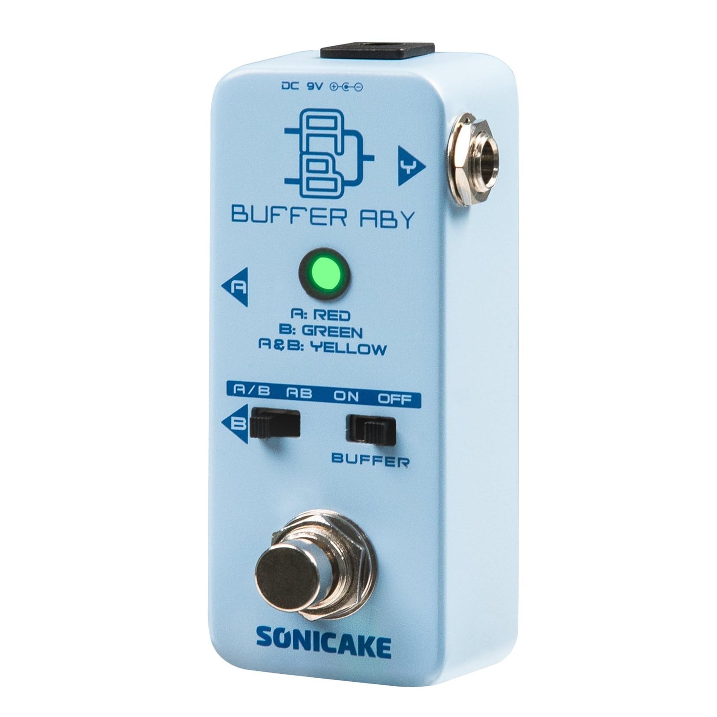 SONICAKE ABY Guitar Pedal, Mini AB Switcher with Buffer Switch, Ab Box Line Selector Guitar Effects Pedal, True Bypass - Buffer