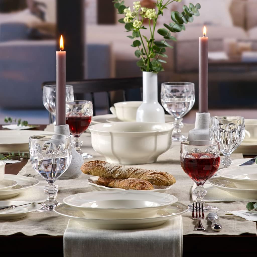 Villeroy & Boch Manoir Pasta Bowl/Soup Plate, 9 in, Premium Porcelain, White
