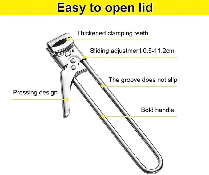 2026 New Adjustable Stainless Steel Jar Opener, Multifunctional Jar Lid Opener for Weak Hands, Stainless Steel Can Opener Jar Lid Gripper Bottle Opener Kitchen Gadgets Accessories(1pc)