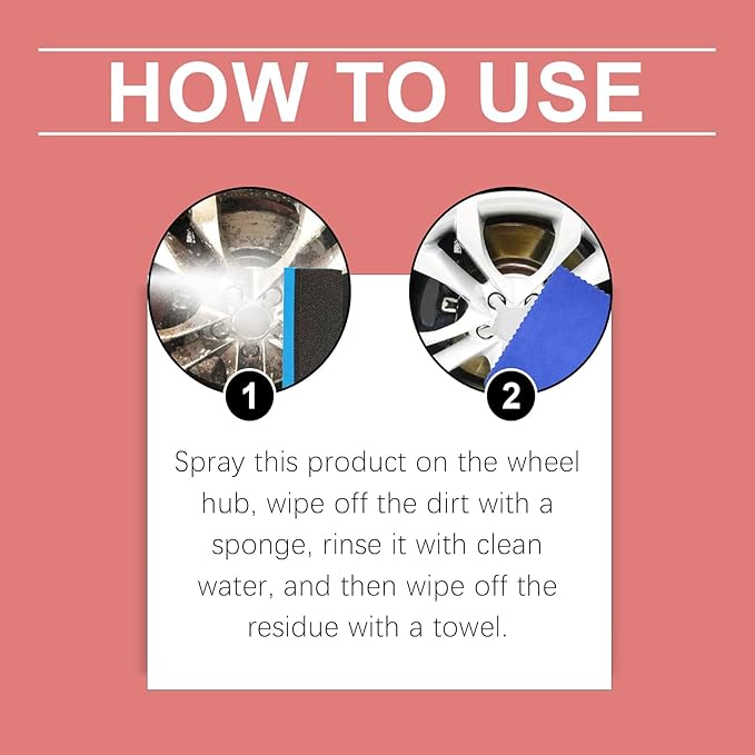 Car Rust Remover Spray, Rust Cleaner for Car Wheel Metal Iron Stain, Rust Dissolving Reduce Rust & Form Protective Coating, 4 fl oz