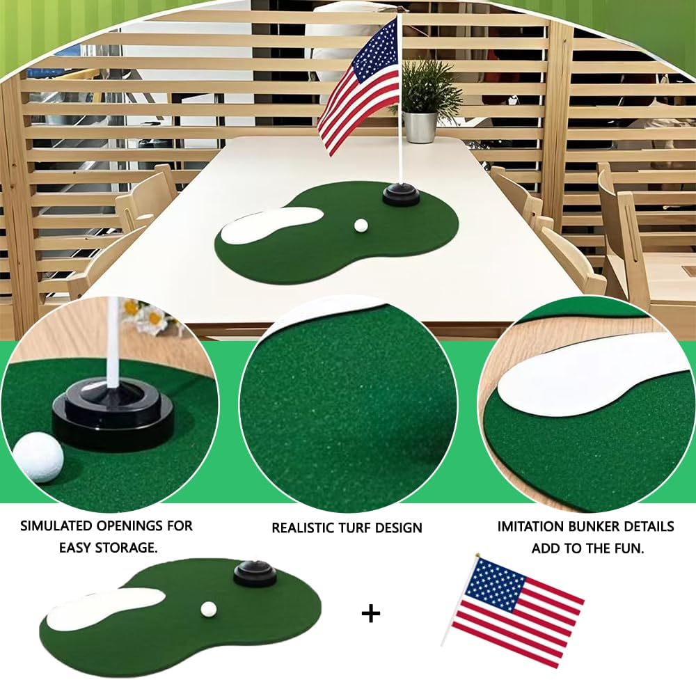 4 Set Golf Centerpieces Table Decorations Golf Party Supplies Including Ball Sand Trap Red Flag Plastic Flag Stand for Sport Themed Birthday Party Decor (Green Golf centerpieces set1)