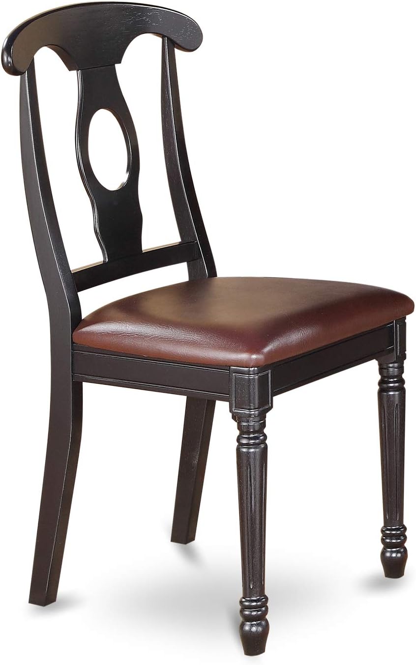East West Furniture DOKE5-BCH-LC 5 Piece Dinette Set for 4 Includes a Rectangle Dining Room Table with Butterfly Leaf and 4 Faux Leather Kitchen Dining Chairs, 42x78 Inch, Black & Cherry