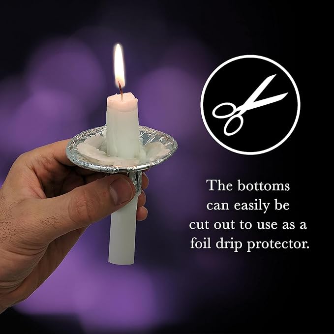 Ohr Candles Extra Heavy Disposable Aluminium Foil Candle Holder, Drip Cup Bobeches - 100 Pack
