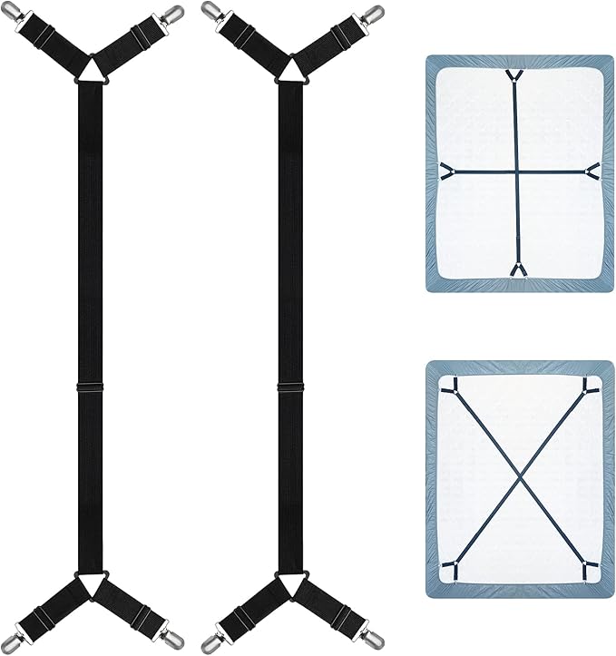 Sheet Keeper Straps Bed Sheet Holder for Corners Bedsheet Stays Suspender Clips Fitted Sheet Holder Garters Fasteners Mattress Clamps