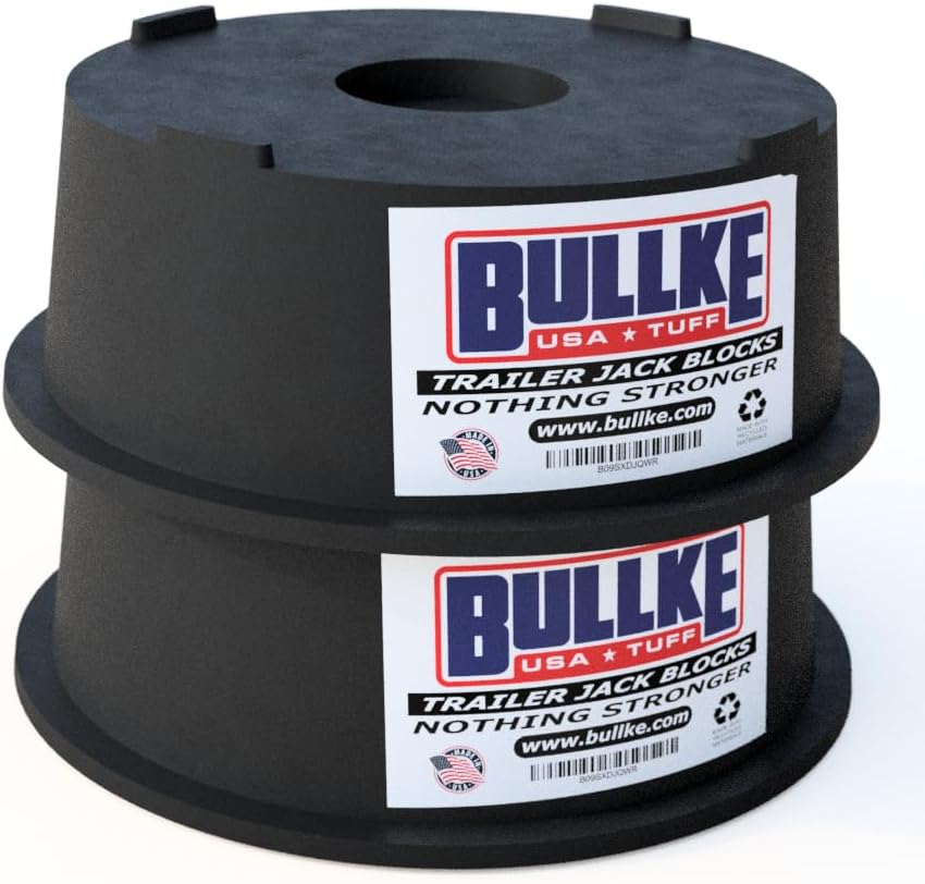 USA-Made Trailer Leveling Blocks - for RV and Camper, Heavy Duty Jack Pads, Stabilizing Blocks, UV Resistant Recycled Plastic Leveling Blocks for RVS (2)