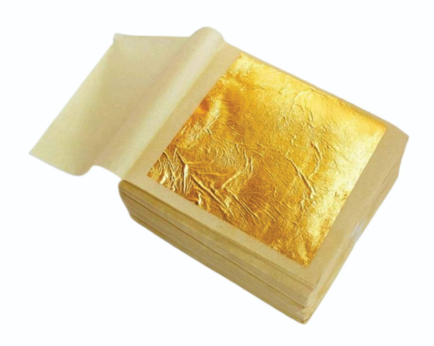 GLC Gold Leaf Pure Gold Leaf/Gold Vark/Gold waraq (25.pcs) Sheet 24K Gold Leaf Leaves Foil for GLC Gold Leaf Finest Gold Leaves Food Gilding Facial Beauty Spa Size(3 x 2 inch_
