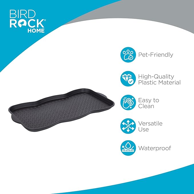 Internet’s Best Multi-Purpose Boot & Shoe Tray | 2 Qty | 29.75 x 15 Round | Protects Floors from Water and Dirt | Waterproof for All Weather Indoor or Outdoor Use | Pet Bowl Mat