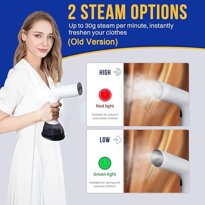 Steamer for Clothes 1350W, Clothes Steamer for Home, Office, Travel, Upgraded 400ML Large Capacity Water Tank, Wrinkle Remover