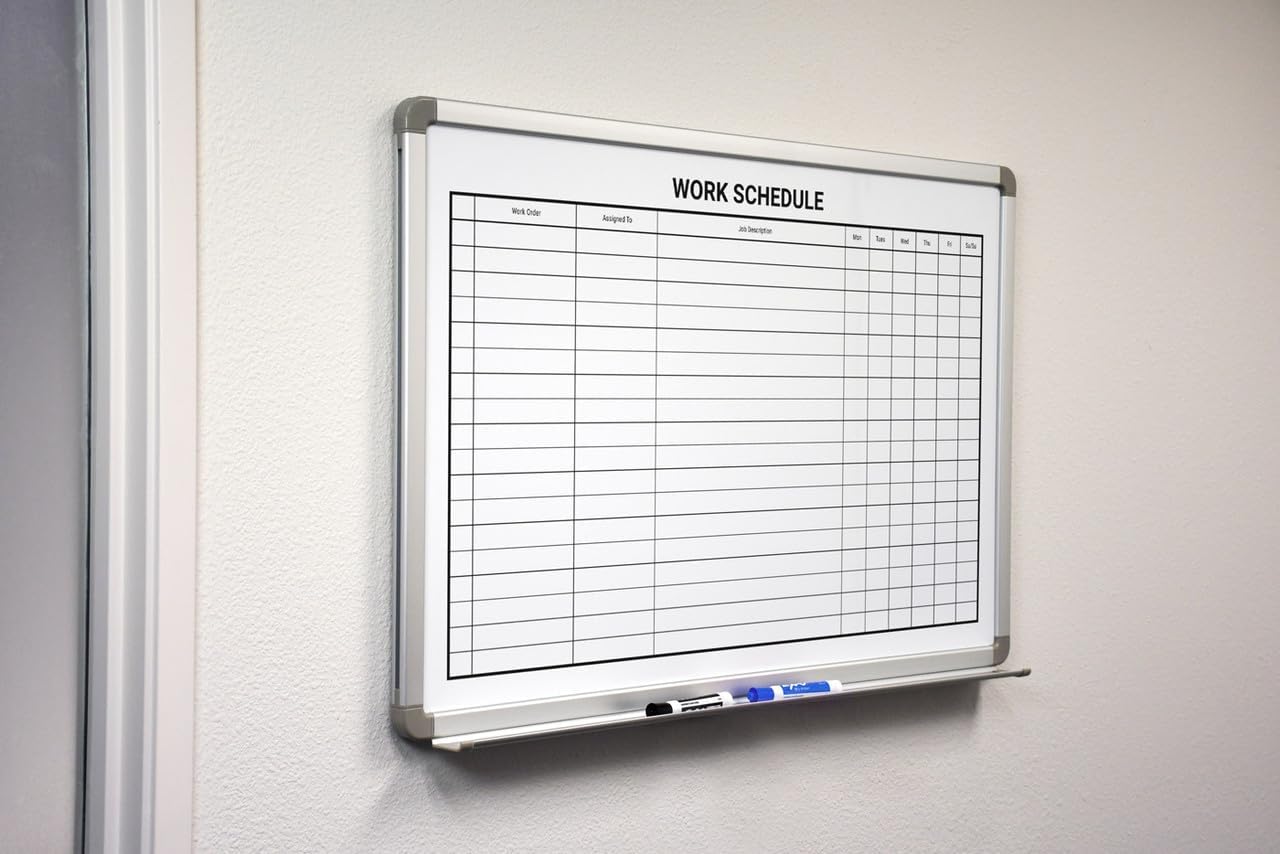 Work Schedule Whiteboard 36" x 24"
