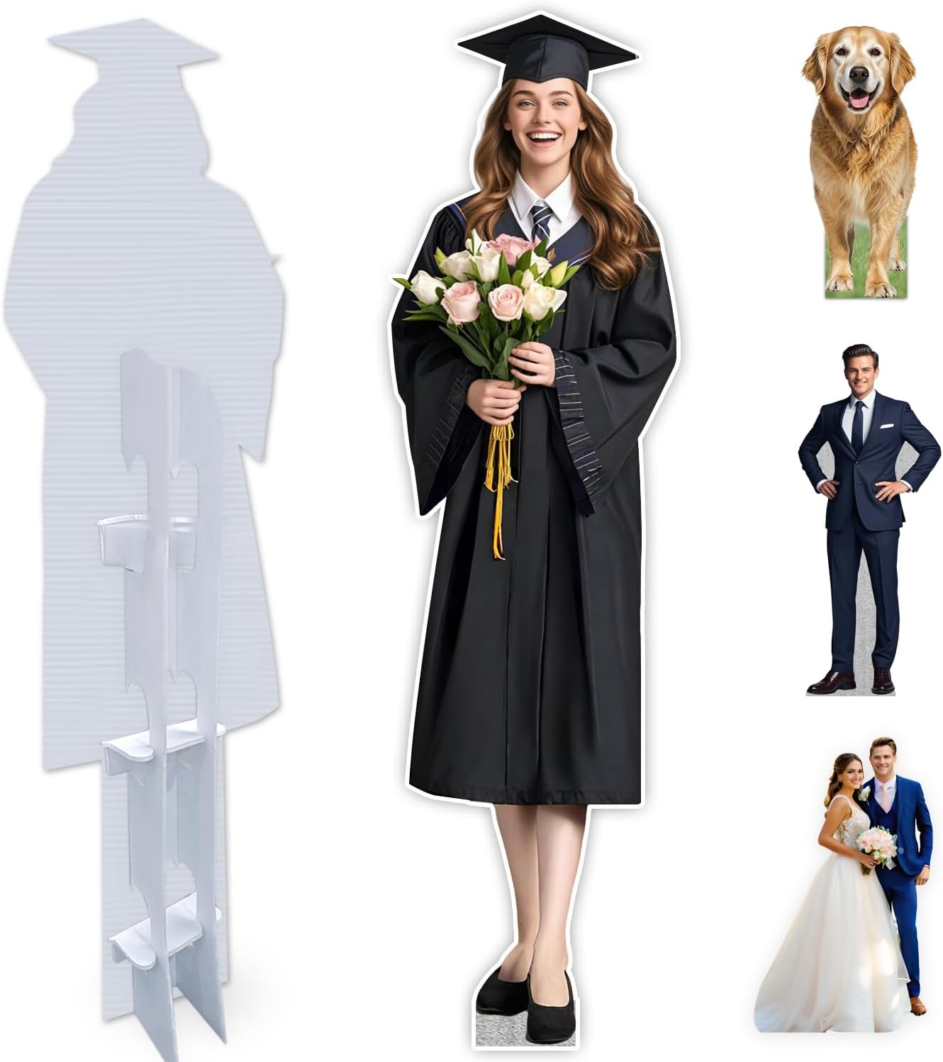 Custom Life Size Cardboard Cutouts, Personalized Photo Standup Cardboard Cutout with High Resolution | Perfect for Party, Birthday, Wedding, or Sports Events Decor (Coroplast - 3 ft)