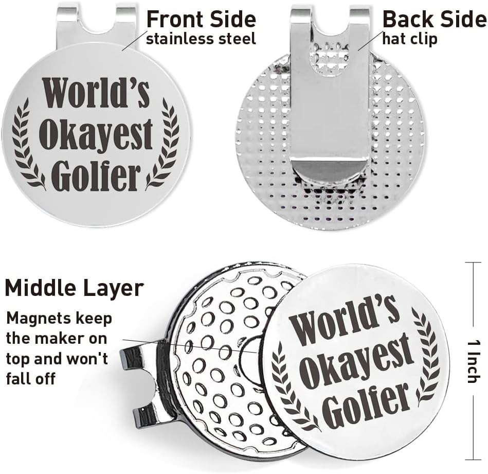 QVUXZ Golf Ball Marker Gifts for Men Women Golfers, Golf Lover Birthday Christmas, Golfing Gifts for Boyfriend Him