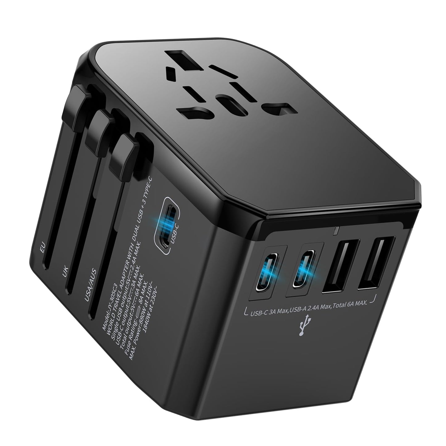 Hichor Universal Travel Adapter International Plug - European Travel Plug Adapter Worldwide Us Aus Eu Uk Spain Germany Ireland I