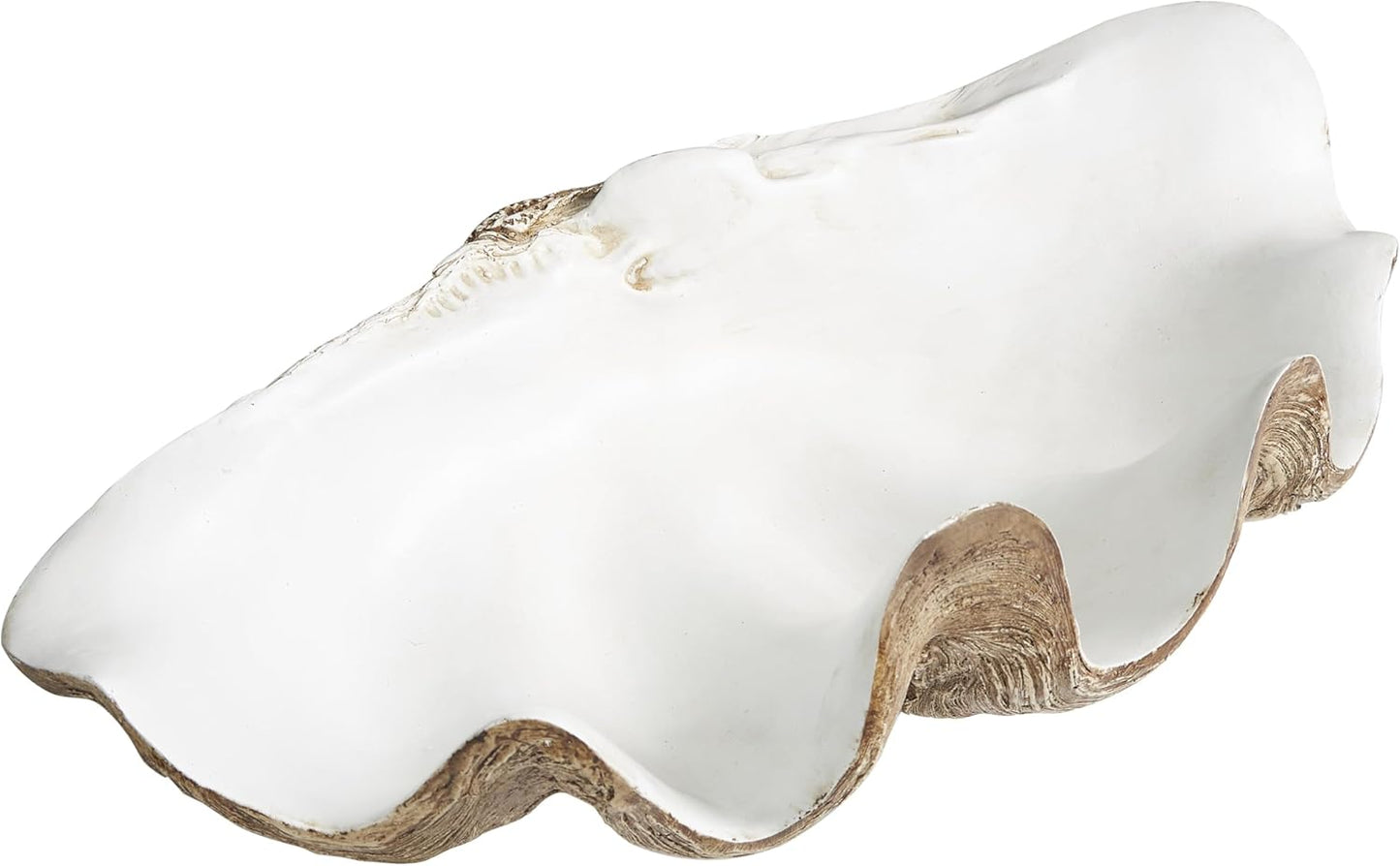 Deco 79 Polystone Shell Decorative Bowl, 20" x 11" x 8", White