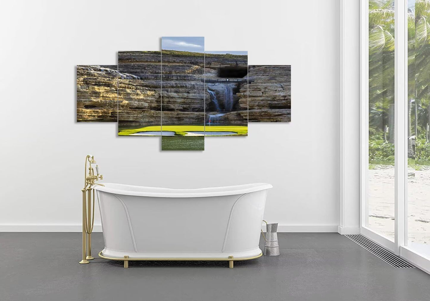 chenchenArt Payne's Valley Golf Course 19th Hole Wall Art for Living Room Bedroom Bathroom Home Decorations Payne's Valley Golf Course Picture Poster Canvas Prints Framed Ready to Hang(50''W x 24''H)