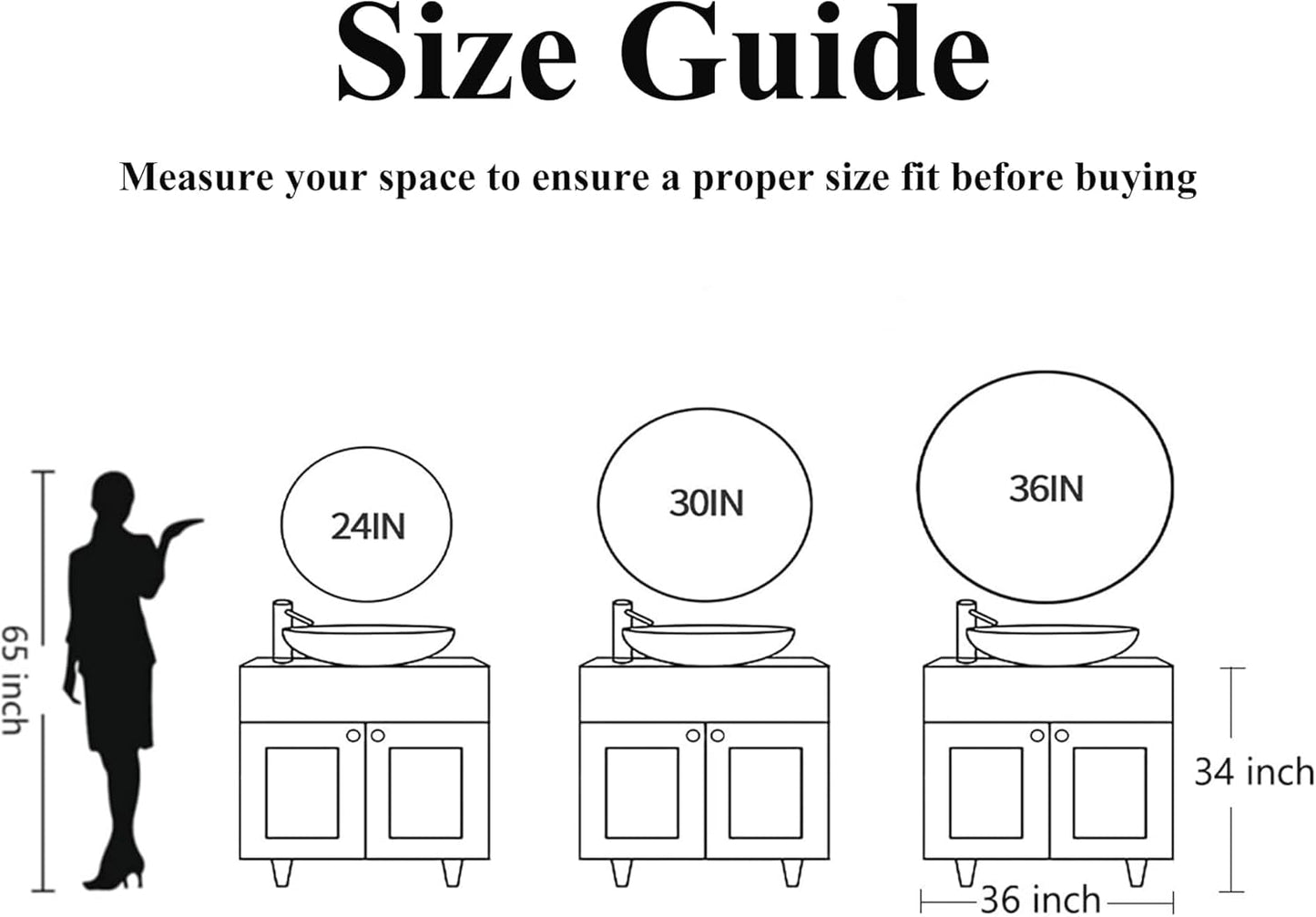 24 inch Circle Wall Mirror, Brushed Bronze Metal Framed Round Mirror for Bathroom Vanity, Bedroom Decor, Living Room, Entryway
