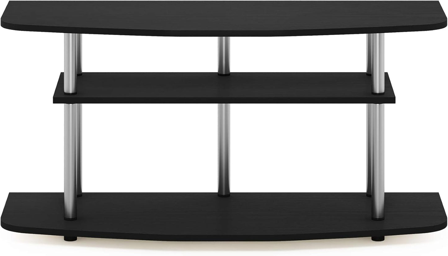 Furinno Frans Turn-N-Tube TV Stand for TV Size up to 43 Inch, 3-Tier, Black Oak