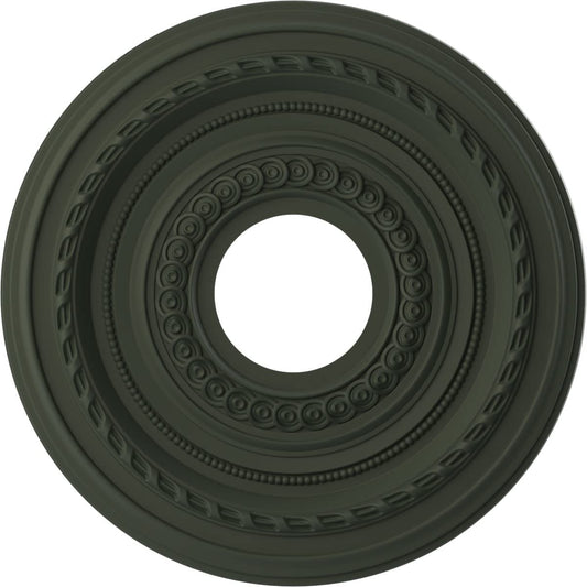 Ekena Millwork 13Od X 3 1/2Id X 3/4P Cole Thermoformed Pvc Ceiling Medallion (Fits Canopies Up To 4 1/4), Ultracover Satin Hunt