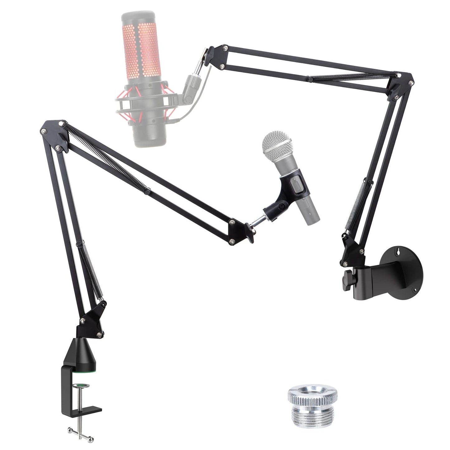YOUSHARES Mic Stand - Microphone Arm with Upgraded Heavy Duty Clamp, Wall Mount and Universal Mic Holder for Blue Yeti/HyperX Qu