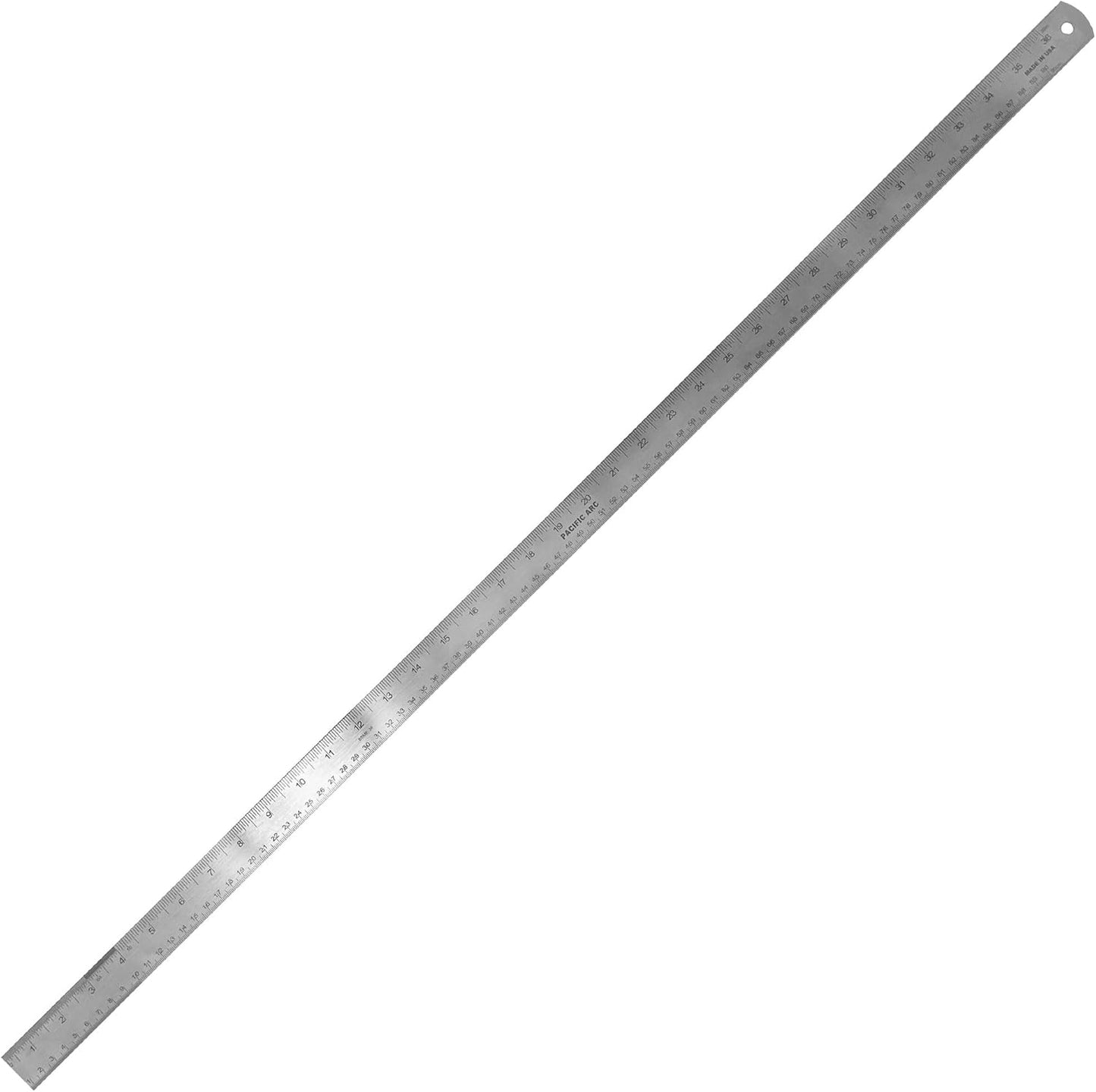 Pacific Arc 36 Inch Stainless Steel Ruler with Inch/Metric Conversion Table