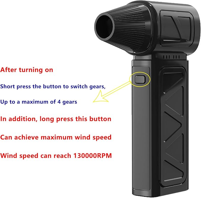 Compressed Air Duster 130000 RPM Electric Air Duster, Reusable no Canned Keyboard Cleaner for Office, Cordless Air Duster for Computer/Car