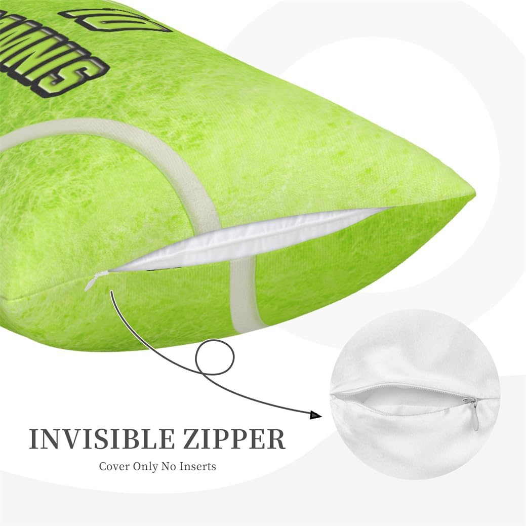Custom Name Ball Sport Theme Throw Pillow Cover Customized Home Decor Pillow Cover for Tennis Lovers Ball Theme Tennis Throw Pillowcase Personalized Sport Enthusiast Pillowcase for Sofa Bedding