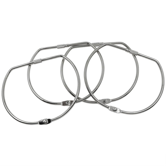 safycaby 4 PCS Washi Tape Storage Ring D Shape and Paper Tape/Key Storage Ring Silver Binding Rings for DIY Decorating and Paper Finishing (8inch)