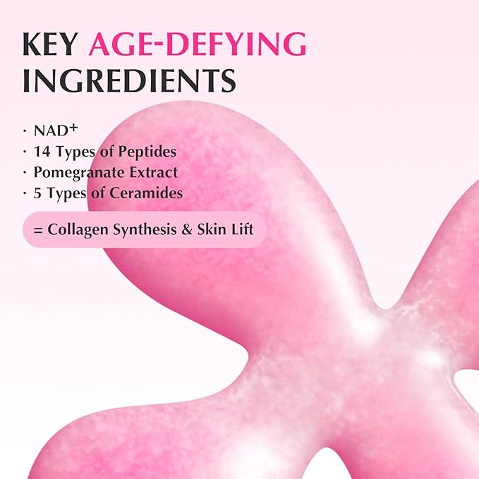 EQQUALBERRY NAD+ Peptide Boosting Smoothie Serum – Anti-Aging Korean Skin Care | Stocking Stuffer for Women | Firming Serum with 5 Ceramides & Vegan Collagen for Wrinkles & Radiant Glow(1.01oz/30ml)