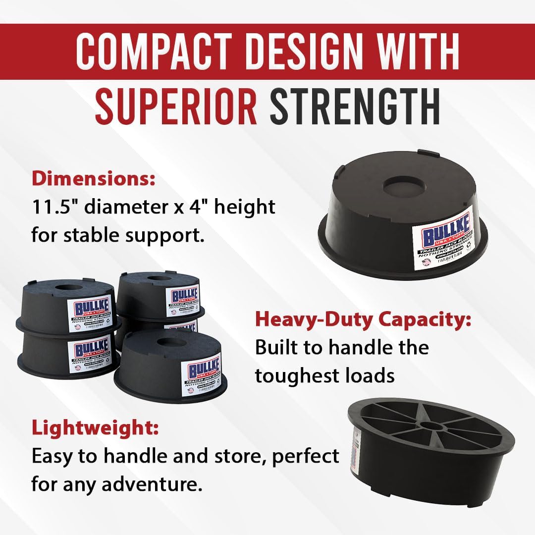 USA-Made Trailer Leveling Blocks - for RV and Camper, Heavy Duty Jack Pads, Stabilizing Blocks, UV Resistant Recycled Plastic Leveling Blocks for RVS (6)