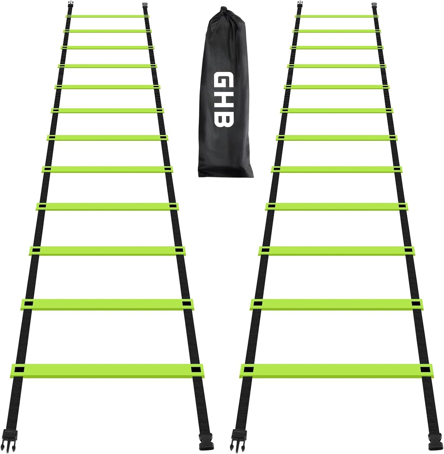 GHB Pro Agility Ladder Agility Training Ladder Speed 12 Rung 20ft with Carrying Bag