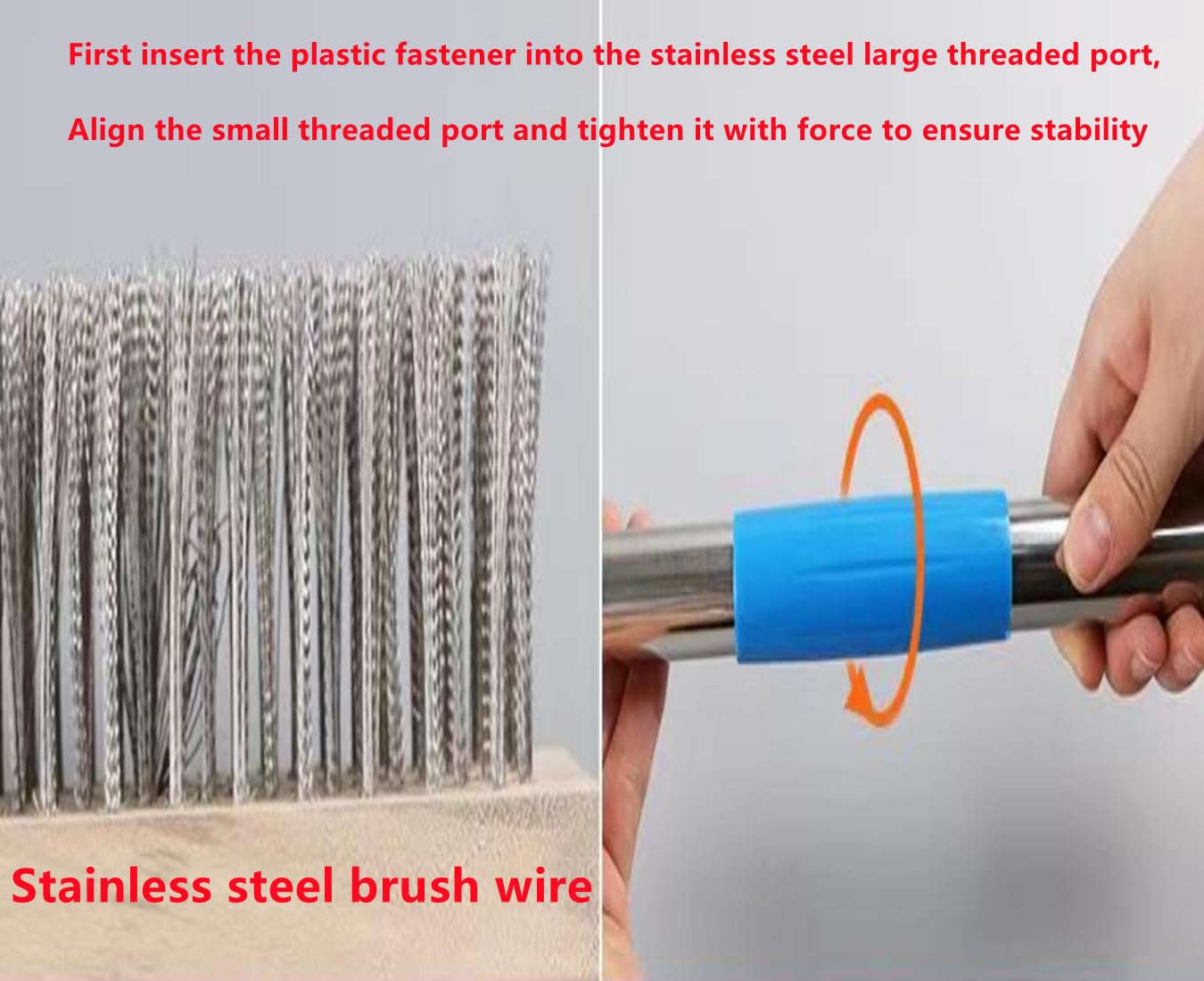 Sinyiol Large Deck Brush, 63 "L x 16" W Rough Surface Floor Hardbristle Brush, Stainless Steel Wire Outdoor Broom Brush for Cleaning Terrace Garage Deck Pool Fishing Boat Concrete Wooden Stone Road