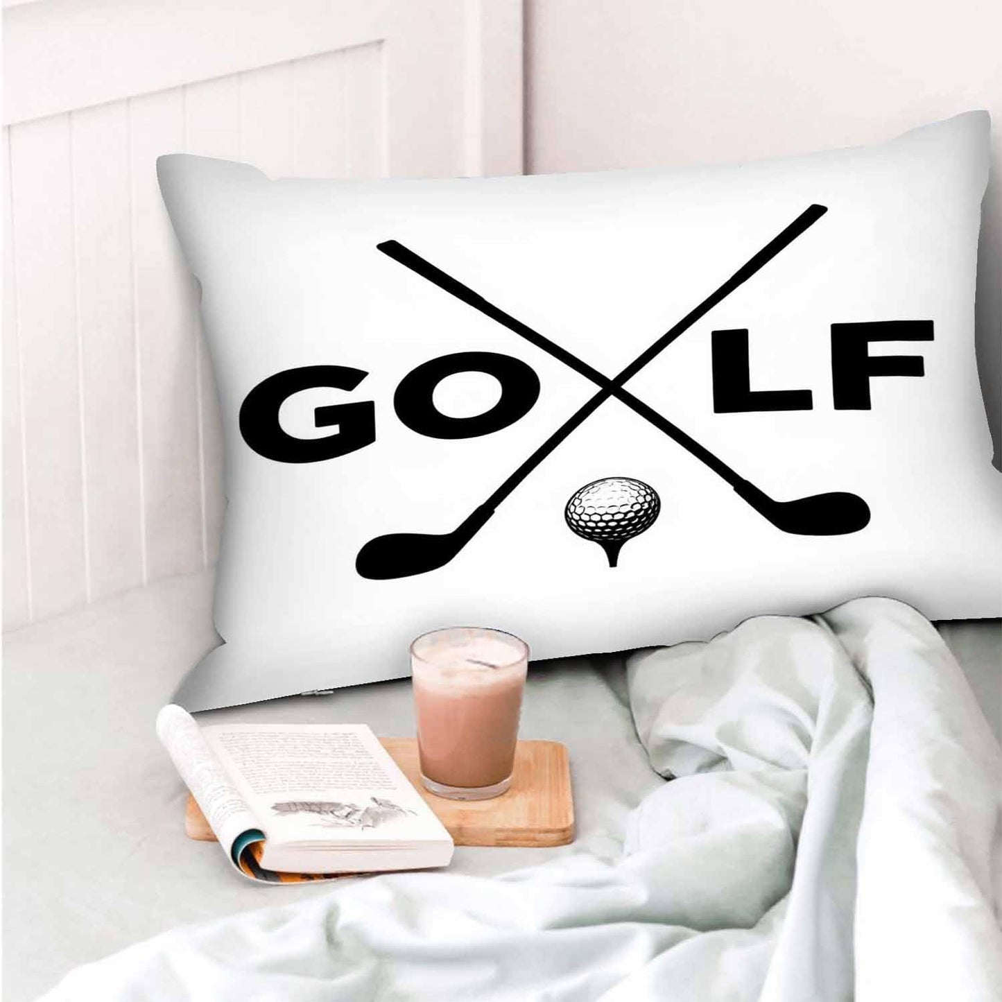Mugod Cushion Cover Black Golf Clubs Symbol,Pillow Case for Bed Couch Sofa Office Decor 20x30 Inches