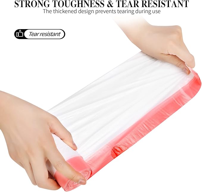 3Rolls Drawstring Small Trash Bags,4 Gallon Thicken Drawstring Small Garbage Bags for Kitchen,Bathroom,Bedroom,Home,Office Trash Cans，60 Counts (White)